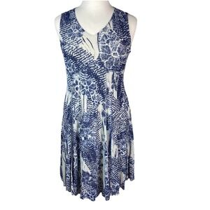 Vtg Coldwater‎ Creek Womens  Slinky Dress Sleeveless Floral Layered Size P16